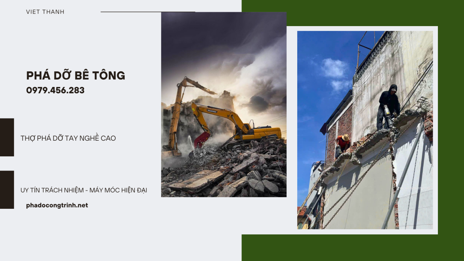 Giá phá dỡ bê tông chi tiết và những yếu tố cần lưu ý