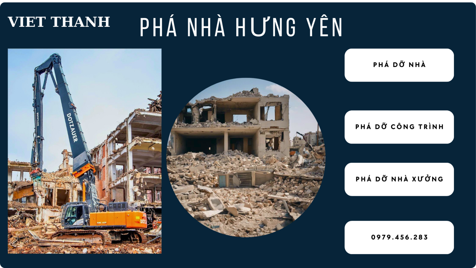 ​Phá dỡ nhà Hưng Yên với công nghệ máy móc hiện đại